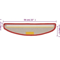 Tapis d'escalier 10 pcs 56x17x3 cm Rouge