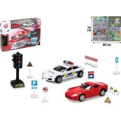 Tapis et véhicules de police