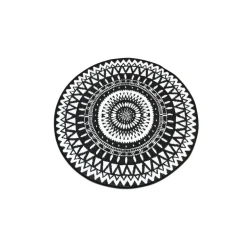 Tapis extérieur rond - 150cm - Noir - MAORI