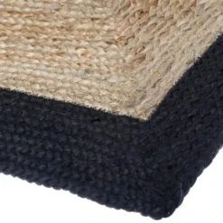 Tapis rectangle bord noir en Jute coton