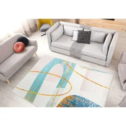 Tapis Tissé à Poils Plats Picassa IV Multicolore