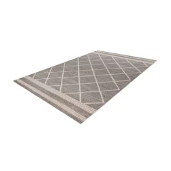 Tapis Tissé Graphique Rhombus II Beige & Marron