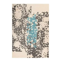 Tapis Tissé Imprimé Naila Crème & Bleu