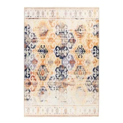 Tapis Tissé Rétro à Poils Courts Saphira Beige