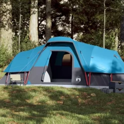 Tente à dôme 11 personnes bleu imperméable