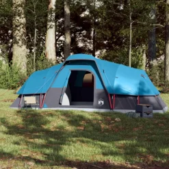 Tente à dôme 11 personnes bleu imperméable