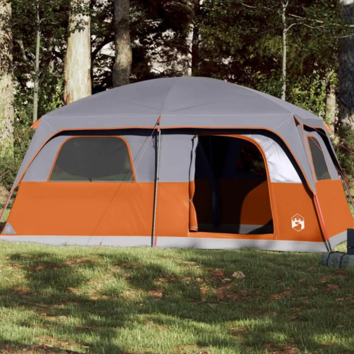 Tente de cabine familiale 10 personnes gris orange imperméable