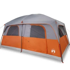 Tente de cabine familiale 10 personnes gris orange imperméable