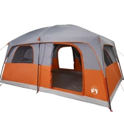 Tente de cabine familiale 10 personnes gris orange imperméable