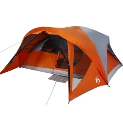 Tente de cabine familiale 6 personnes gris orange imperméable