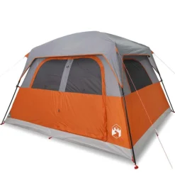 Tente de cabine familiale 6 personnes orange imperméable