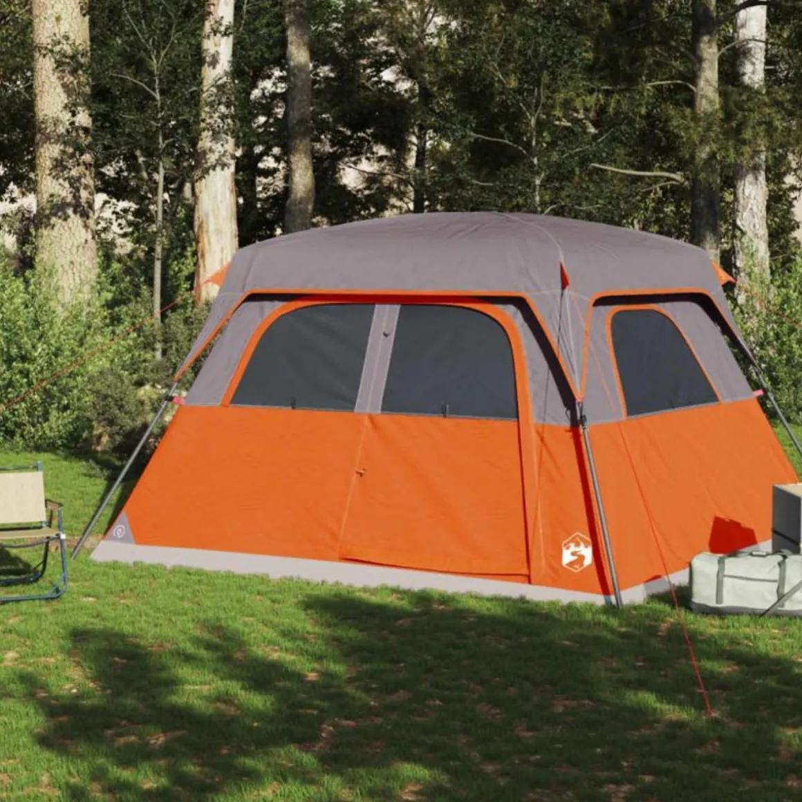 Tente de cabine familiale 6 personnes orange imperméable
