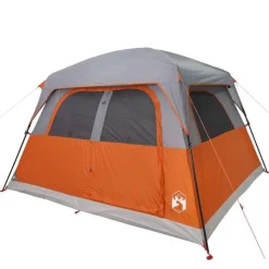 Tente de cabine familiale 6 personnes orange imperméable