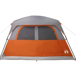 Tente de cabine familiale 6 personnes orange imperméable