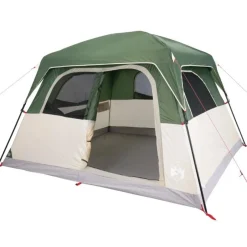 Tente de cabine familiale 6 personnes vert imperméable