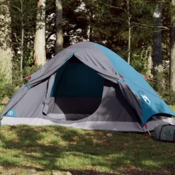 Tente de camping à dôme 4 personnes bleu imperméable