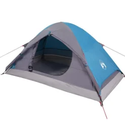 Tente de camping à dôme 4 personnes bleu imperméable