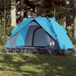Tente de camping à dôme 2 personnes bleu libération rapide