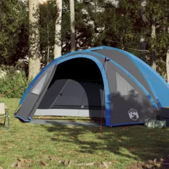 Tente de camping à dôme 4 personnes bleu imperméable