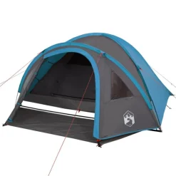 Tente de camping à dôme 4 personnes bleu imperméable