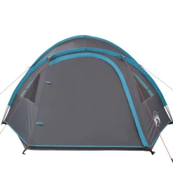 Tente de camping à dôme 4 personnes bleu imperméable
