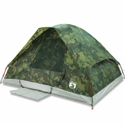 Tente de camping à dôme 4 personnes camouflage imperméable