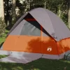 Tente de camping à dôme 4 personnes orange imperméable