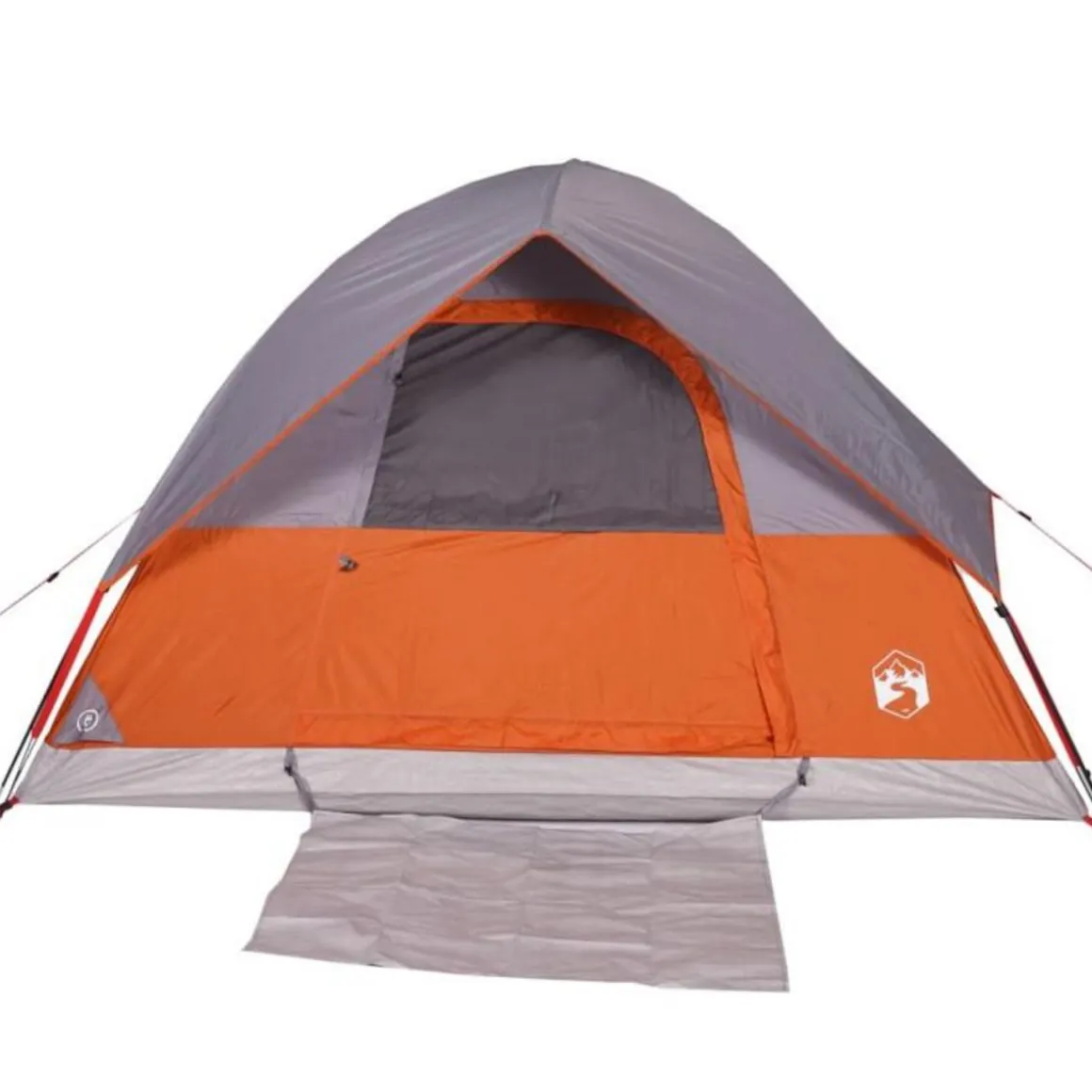 Tente de camping à dôme 4 personnes orange imperméable