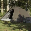 Tente de camping à dôme 4 personnes marron imperméable
