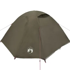 Tente de camping à dôme 4 personnes marron imperméable