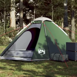 Tente de camping à dôme 4 personnes vert imperméable