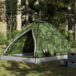 Tente de camping à dôme 4 personnes camouflage imperméable