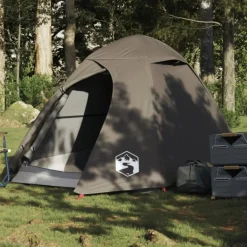 Tente de camping à dôme 2 personne marron imperméable