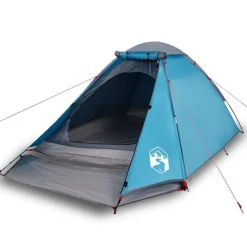 Tente de camping à dôme 2 personnes bleu imperméable
