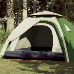 Tente de camping à dôme 4 personnes vert libération rapide