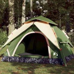 Tente de camping à dôme 4 personnes vert libération rapide