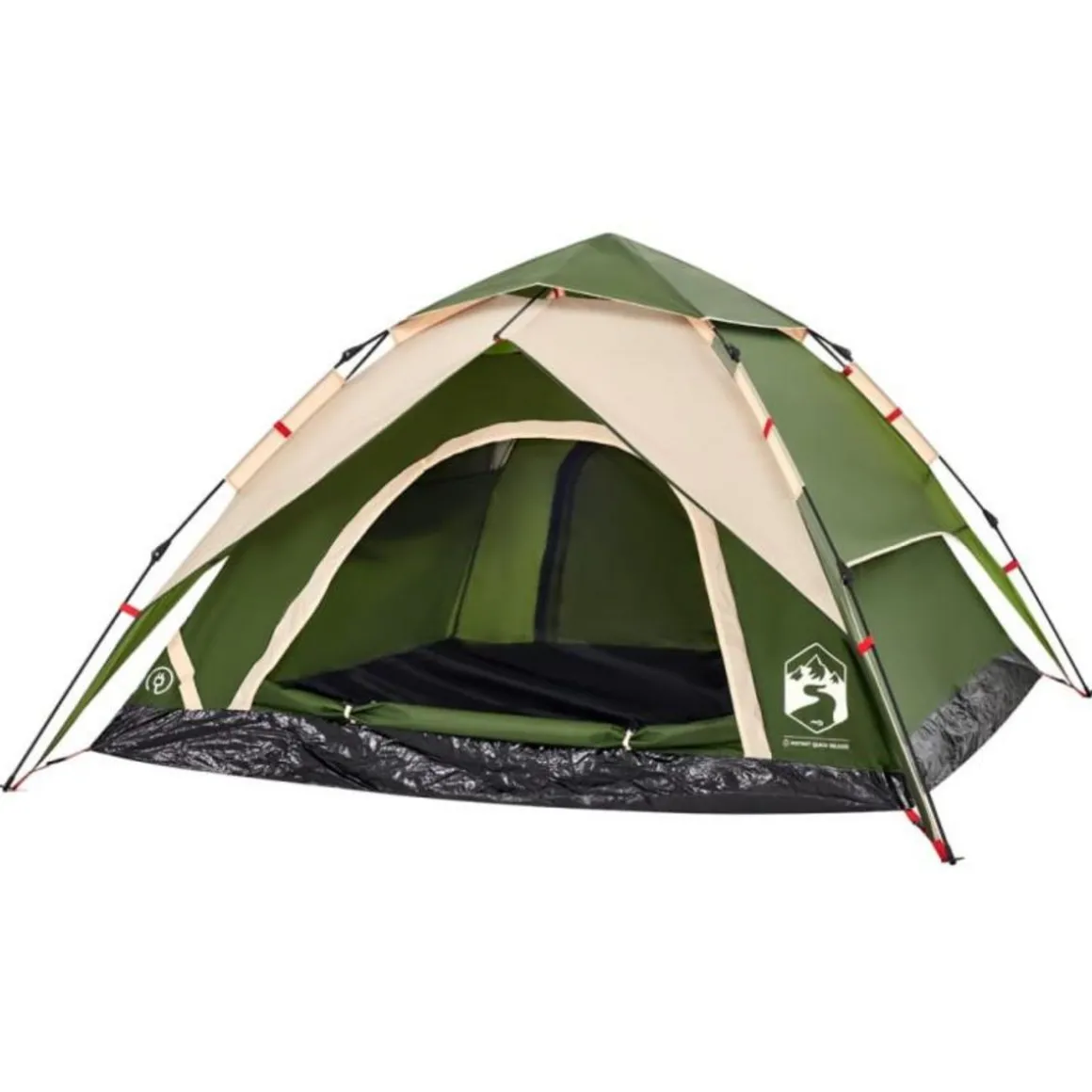 Tente de camping à dôme 4 personnes vert libération rapide