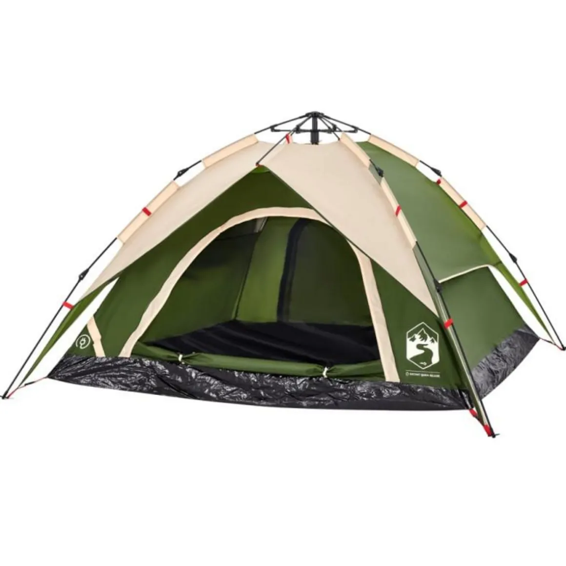 Tente de camping à dôme 4 personnes vert libération rapide