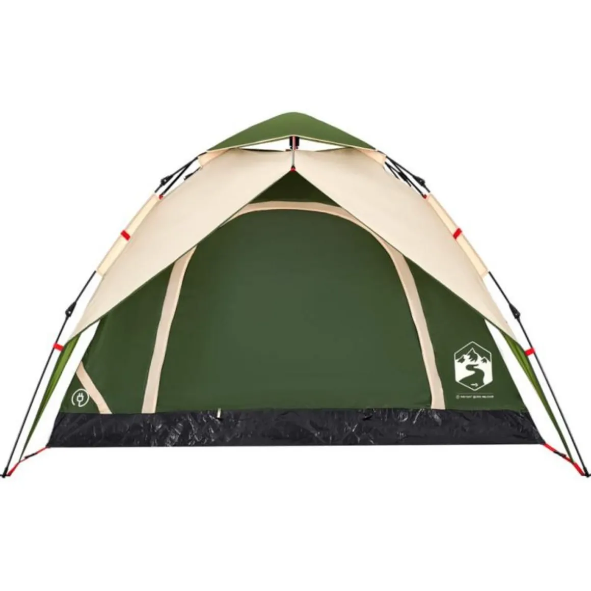 Tente de camping à dôme 4 personnes vert libération rapide