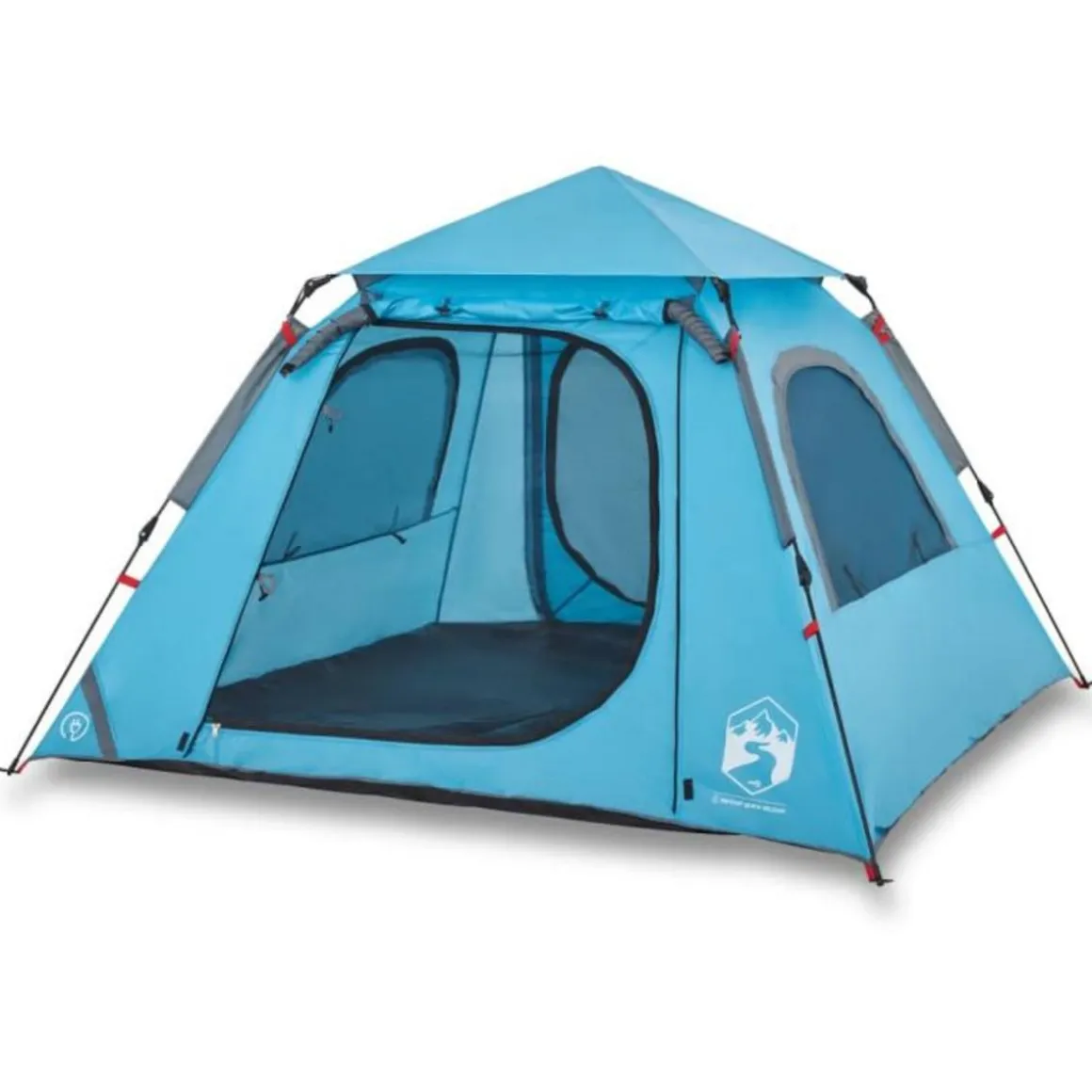 Tente de camping à dôme 4 personnes bleu libération rapide