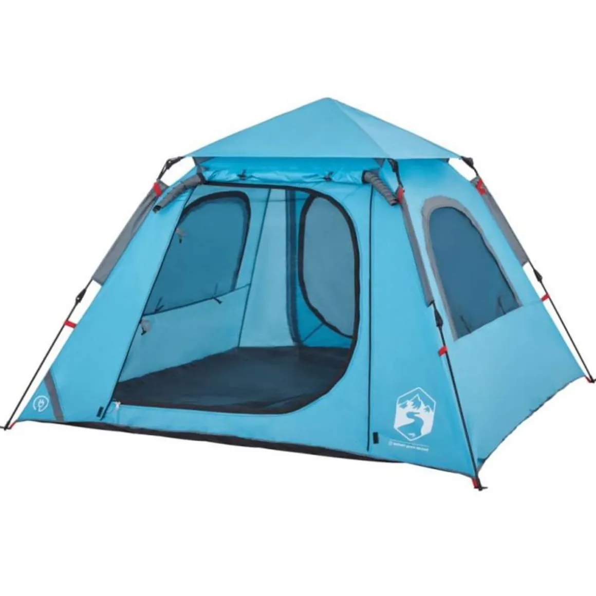 Tente de camping à dôme 4 personnes bleu libération rapide