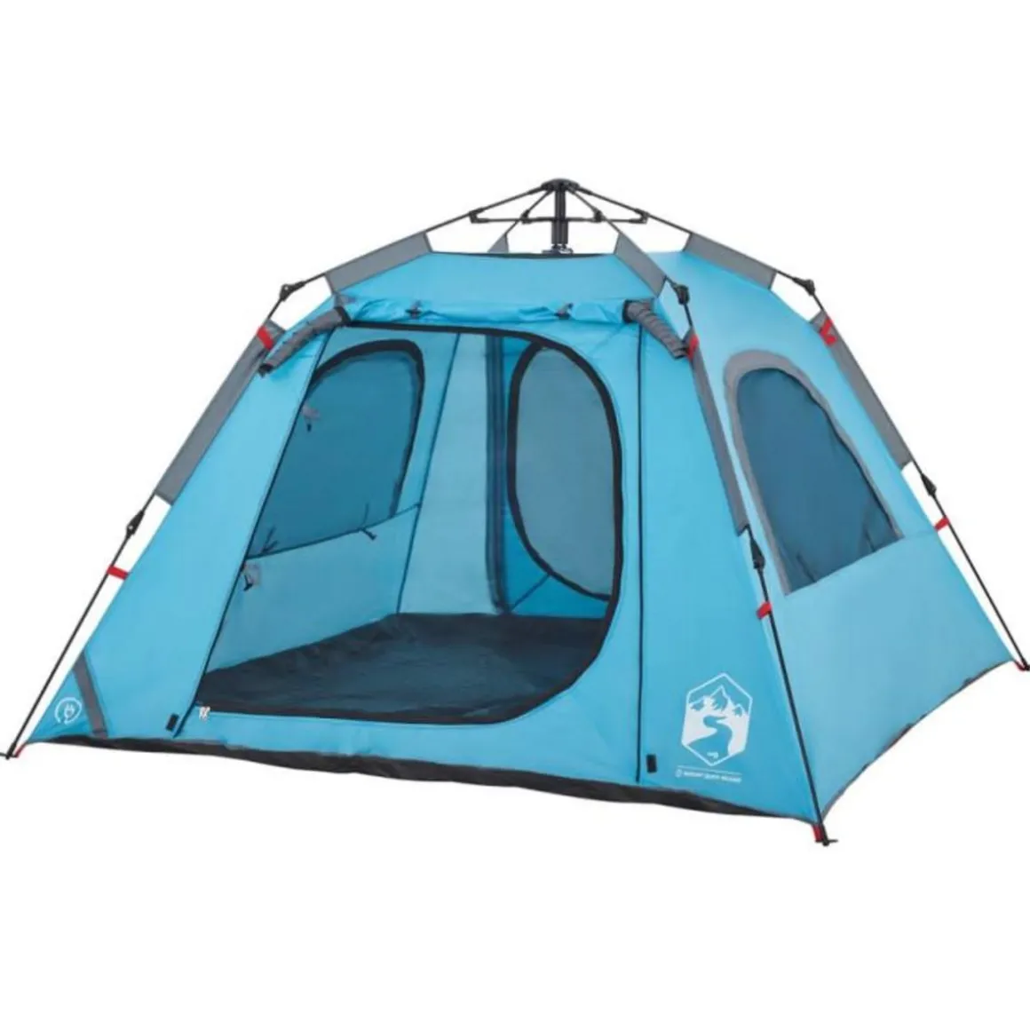 Tente de camping à dôme 4 personnes bleu libération rapide