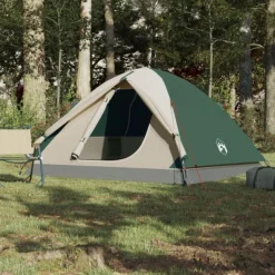 Tente de camping à dôme 6 personnes vert imperméable