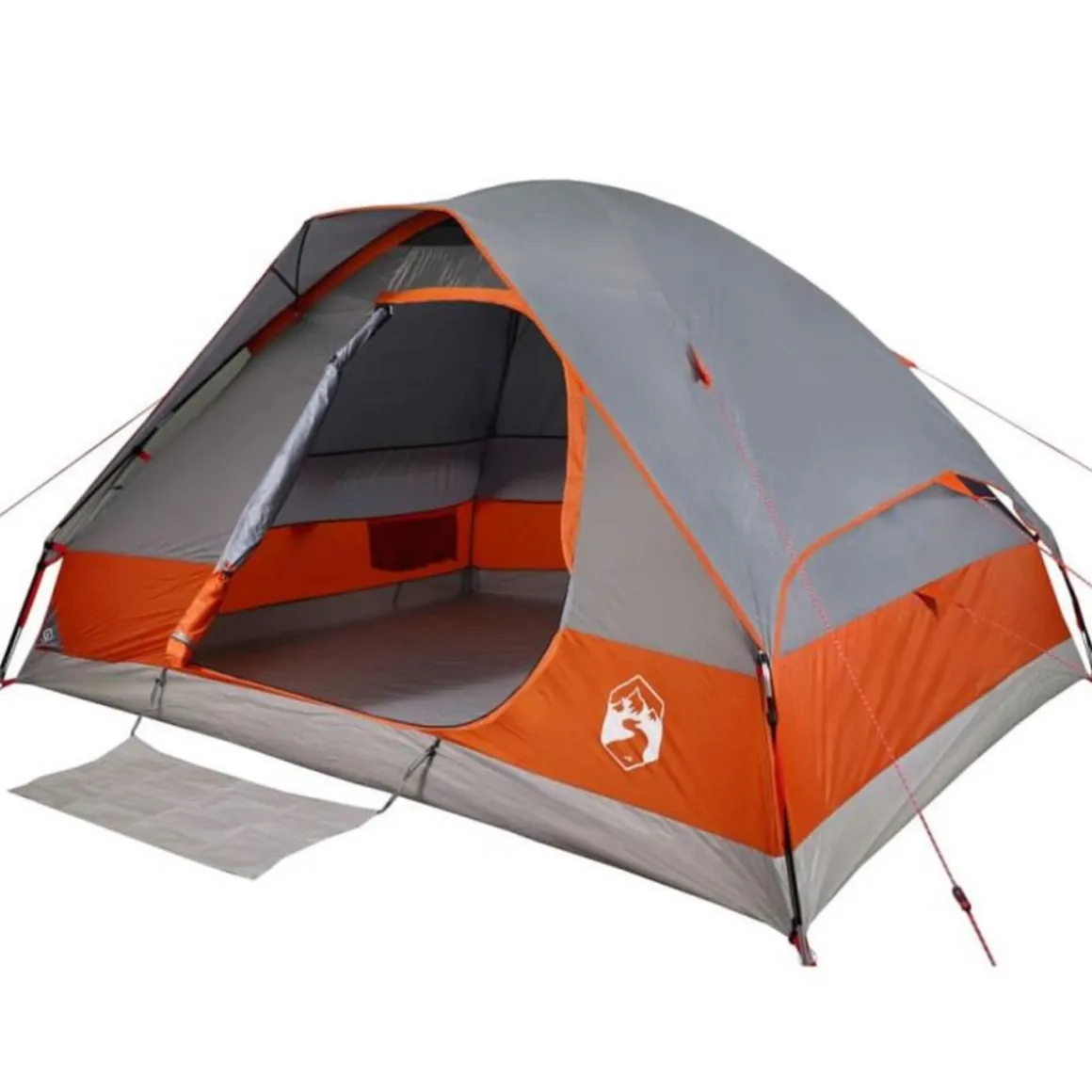 Tente de camping à dôme 2 personnes gris et orange imperméable