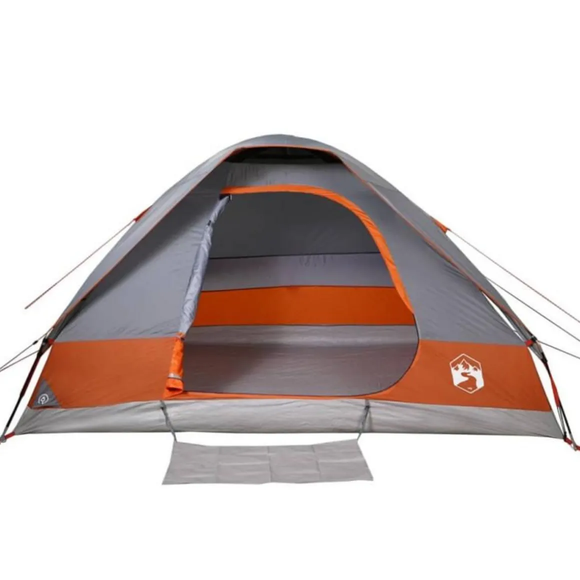 Tente de camping à dôme 2 personnes gris et orange imperméable