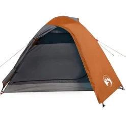 Tente de camping à dôme 3 personnes orange imperméable