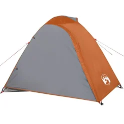 Tente de camping à dôme 3 personnes orange imperméable