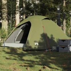 Tente de camping à dôme 3 personnes vert olive imperméable
