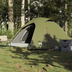 Tente de camping à dôme 3 personnes vert olive imperméable