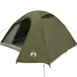 Tente de camping à dôme 3 personnes vert olive imperméable